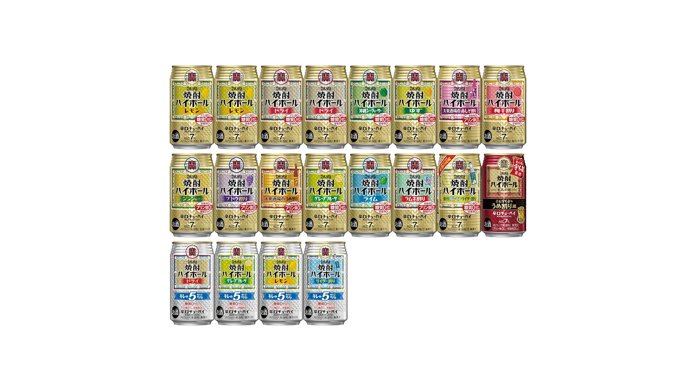 タカラ「焼酎ハイボール」——2006年（平成18年）に誕生した、白地に赤文字のシンプルな缶